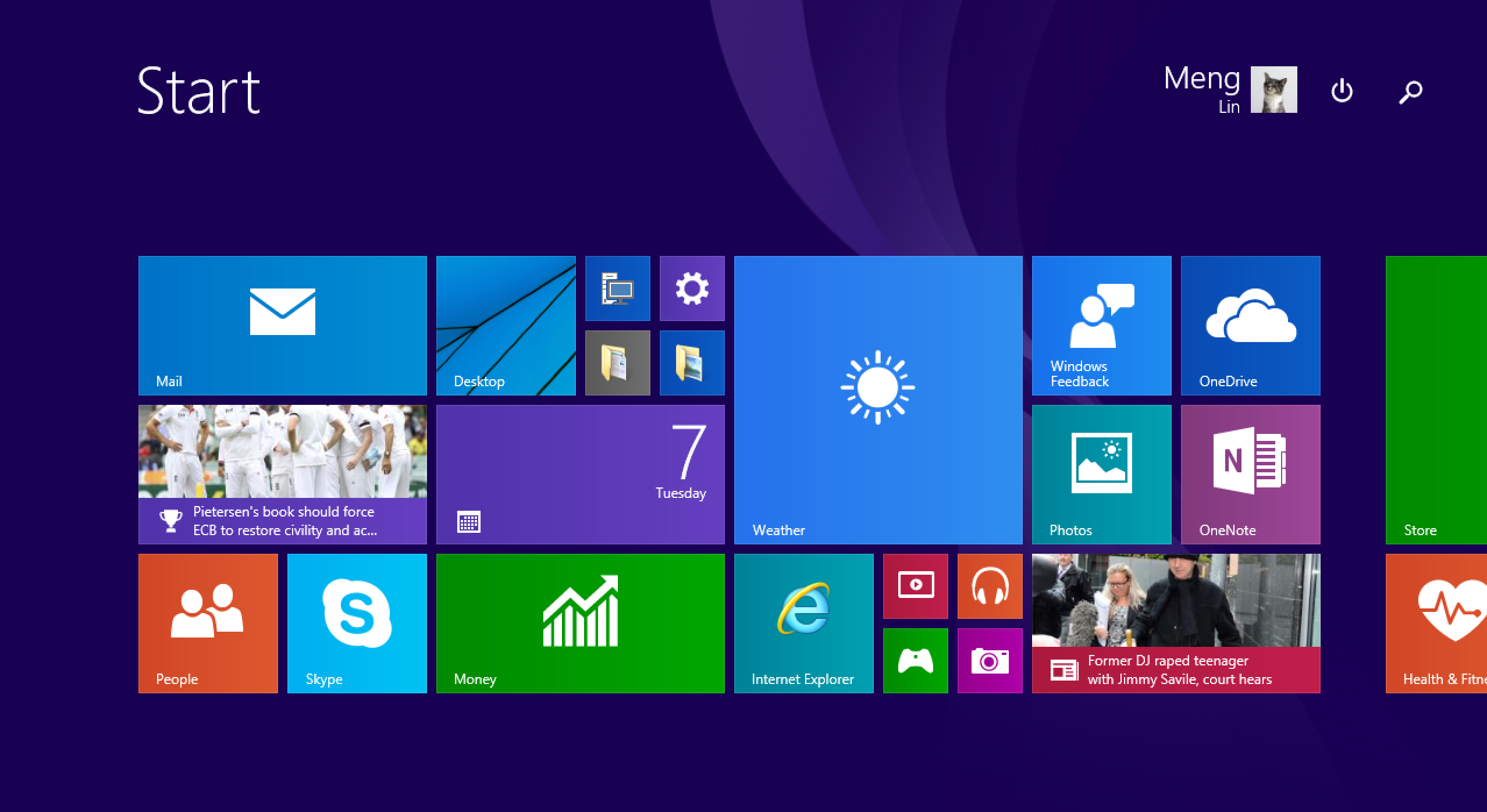 Windows 8 Style Start Screen