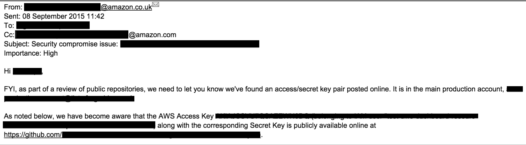 Amazon Security Alert Email