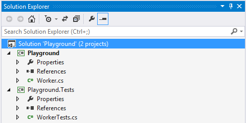 A typical source and test setup